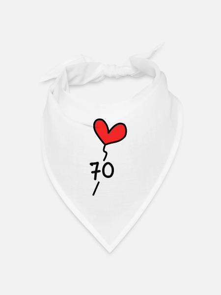 70. 70 JAHRE. 70-JÄHRIGES JUBILÄUM. GEBURTSTAG 70 JAHRE. - Bandana Dreieckstuch - Weiß
