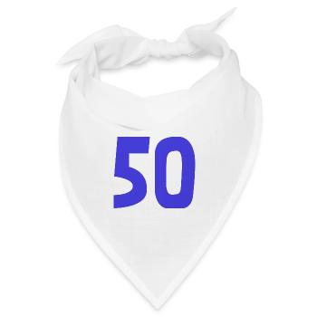 50. 50 JAHRE. 50-JÄHRIGES JUBILÄUM. 50-JÄHRIGES JUBILÄUM. - Bandana Dreieckstuch - Weiß - Vorne