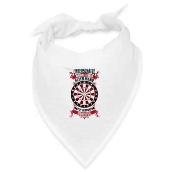 Alter Mann Dartpfeil Darter Dart Spruch Lustig - Bandana Dreieckstuch - Weiß - Vorne
