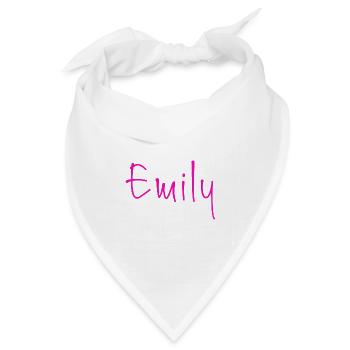 Emily Neon Pink Handschrift - Bandana Dreieckstuch - Weiß - Vorne