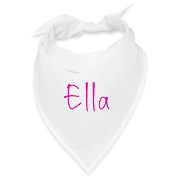Ella Neon-Schriftzug - Bandana Dreieckstuch - Weiß - Vorne