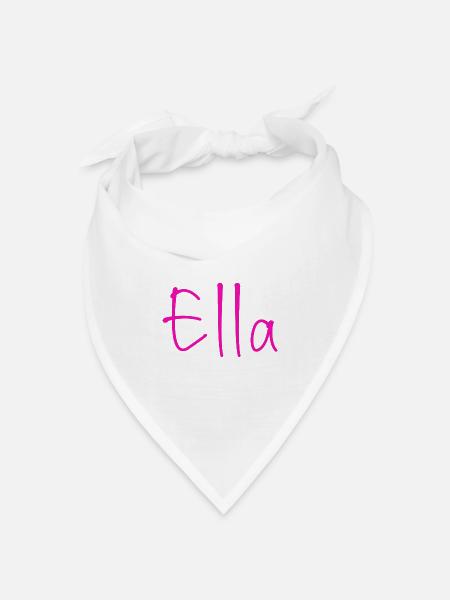 Ella Neon-Schriftzug - Bandana Dreieckstuch - Weiß