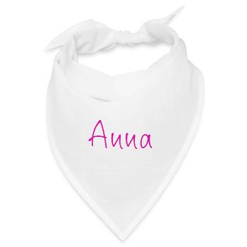 Anna Kalligrafie Neonpink - Bandana Dreieckstuch - Weiß - Vorne