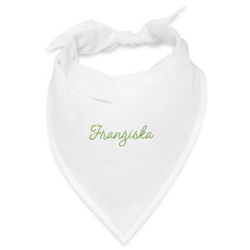 Franziska Grüne Kalligrafie - Bandana Dreieckstuch - Weiß - Vorne