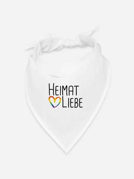 Heimat Liebe - Bandana Dreieckstuch - Weiß