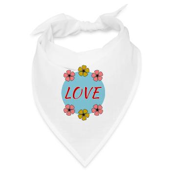 LIEBE. VALENTINSTAG. ICH LIEBE DICH. ICH LIEBE DICH. LIEBE - Bandana Dreieckstuch - Weiß - Vorne
