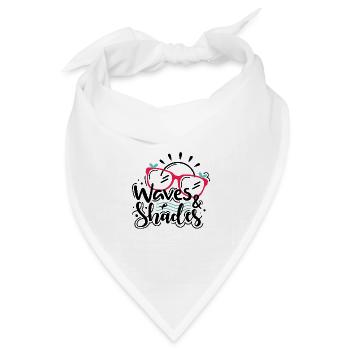 Waves And Shades - Bandana Dreieckstuch - Weiß - Vorne