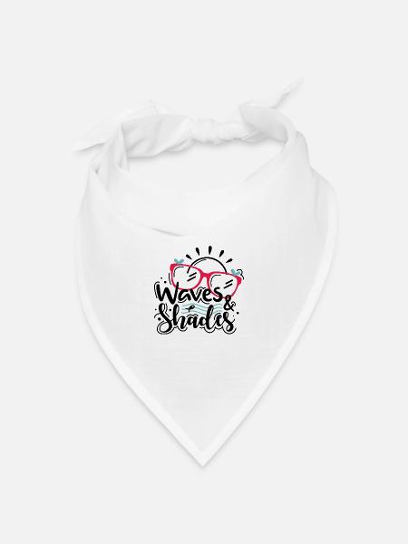 Waves And Shades - Bandana Dreieckstuch - Weiß