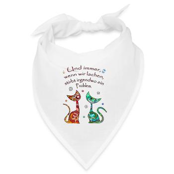 Katzen - Bandana Dreieckstuch - Weiß - Vorne