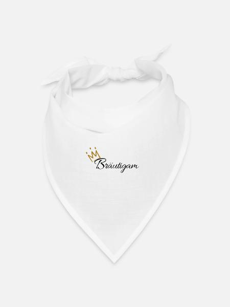 JGA Bräutigam Junggesellenabschied Krone - Bandana Dreieckstuch - Weiß