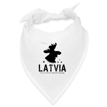 Latvia Lettland lettisch Riga - Bandana Dreieckstuch - Weiß - Vorne