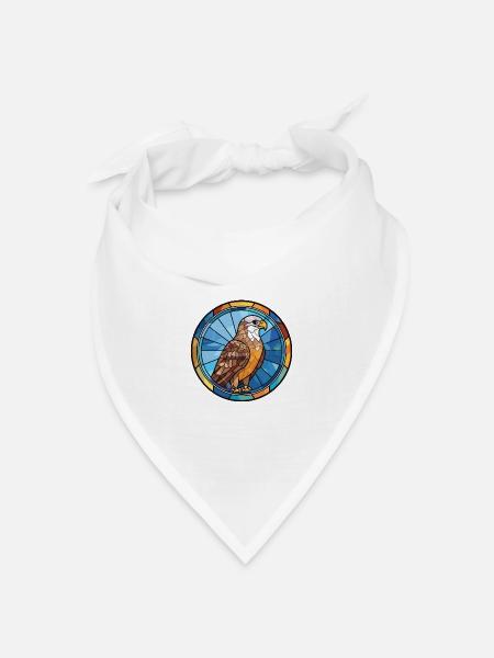 Falke, Buntes, Aquarell, Tier, Haustier, Illustration - Bandana Dreieckstuch - Weiß