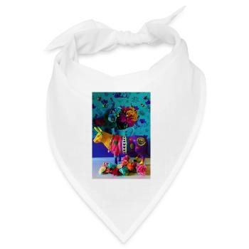 bunte Kuh - Bandana Dreieckstuch - Weiß - Vorne