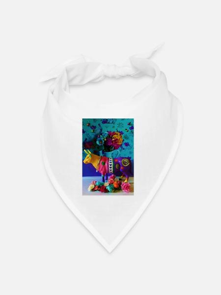 bunte Kuh - Bandana Dreieckstuch - Weiß