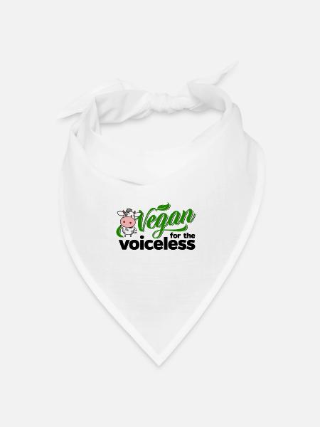 Vegan for the Voiceless - Kuh Motiv - Bandana Dreieckstuch - Weiß