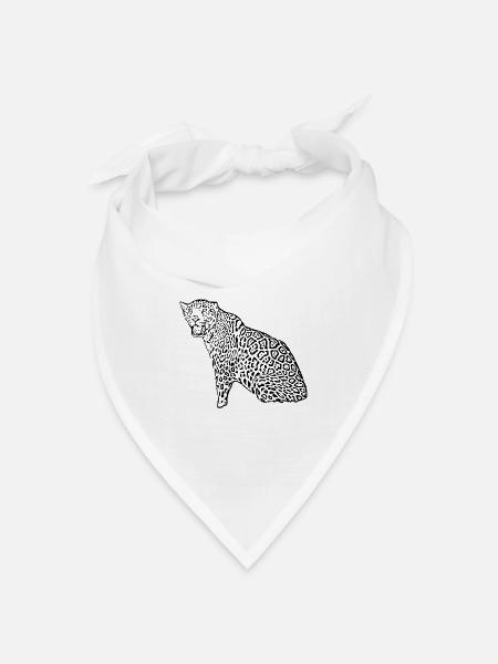 leopard schwarz - Bandana Dreieckstuch - Weiß