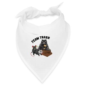 Team Trash - Trash Animals Clique mit Pizzakarton - Bandana Dreieckstuch - Weiß - Vorne