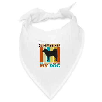 Alaskan Klee Kai Hundeliebhaber Silhouette Retro Sonnenuntergang - Bandana Dreieckstuch - Weiß - Vorne