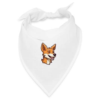 Dingo Hunderasse Cartoon Kawaii Illustration - Bandana Dreieckstuch - Weiß - Vorne