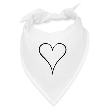 Herz Design neu Schwarz - Bandana Dreieckstuch - Weiß - Vorne