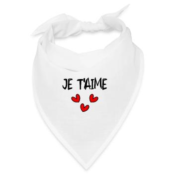 HERZ. HERZ. VALENTINSTAG. LIEBE. LIEBE. PAAR. - Bandana Dreieckstuch - Weiß - Vorne