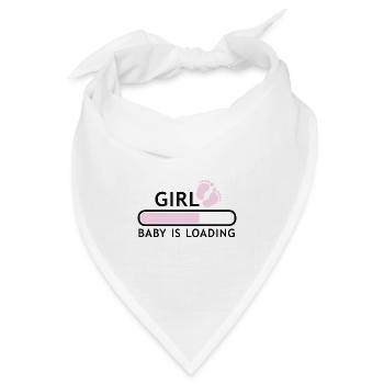 Girl baby is loading Babybauch schwanger Fuß - Bandana Dreieckstuch - Weiß - Vorne