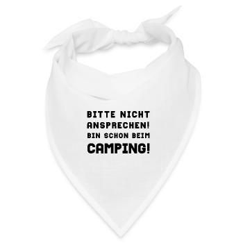 bitte nicht ansprechen camping - Bandana Dreieckstuch - Weiß - Vorne