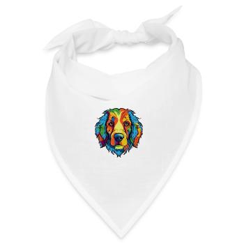Bouviers des Flandre Hunderasse Aquarell Karikatur - Bandana Dreieckstuch - Weiß - Vorne