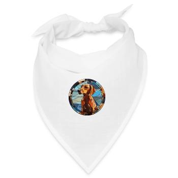 Braque du Bourbonnais Hunderasse Buntglas Colo - Bandana Dreieckstuch - Weiß - Vorne