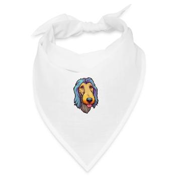 Scottish Deerhound Hunderasse Cartoon Kawaii Illust - Bandana Dreieckstuch - Weiß - Vorne