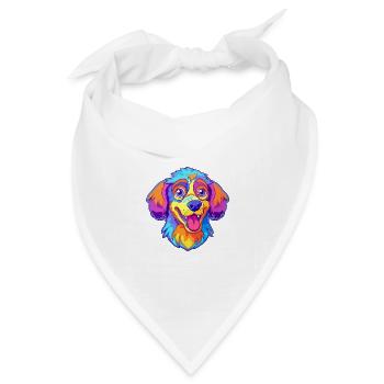 Akbash Hunderasse Cartoon Kawaii Illustration - Bandana Dreieckstuch - Weiß - Vorne