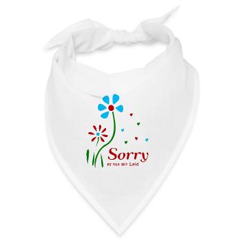 Sorry, es tut mir leid - Bandana Dreieckstuch - Weiß - Vorne