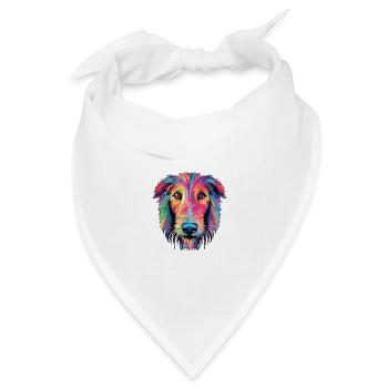 Scottish Deerhound Hunderasse buntes Aquarell - Bandana Dreieckstuch - Weiß - Vorne