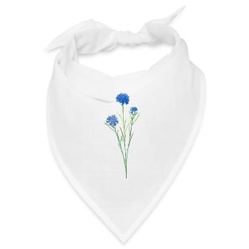 Kornblume. - Bandana Dreieckstuch - Weiß - Vorne