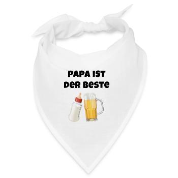 Papa ist der Beste - Geschenk zum Vatertag - Bandana Dreieckstuch - Weiß - Vorne