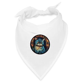 Exotische Kurzhaarkatzenrasse Aquarellglas - Bandana Dreieckstuch - Weiß - Vorne
