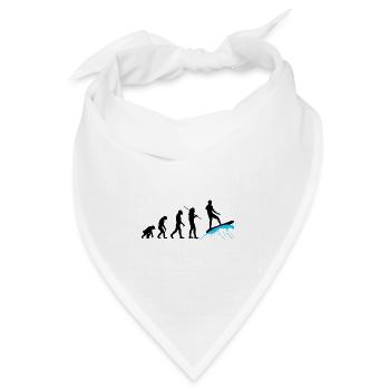 Evolution Surfer - Vom Affen zum Wellenreiter - Bandana Dreieckstuch - Weiß - Vorne