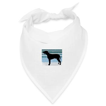 Braque Du Bourbonnais Hund Silhouette Retro Sonnenuntergang - Bandana Dreieckstuch - Weiß - Vorne