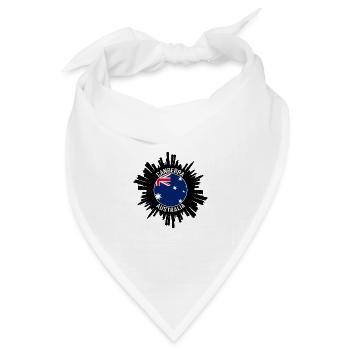 Canberra Skyline Australien Flagge Reisesouvenir - Bandana Dreieckstuch - Weiß - Vorne