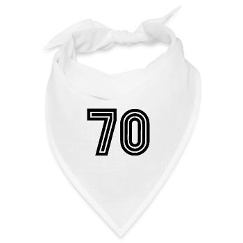 70. 70 JAHRE. 70-JÄHRIGES JUBILÄUM. 70-JÄHRIGES JUBILÄUM. - Bandana Dreieckstuch - Weiß - Vorne