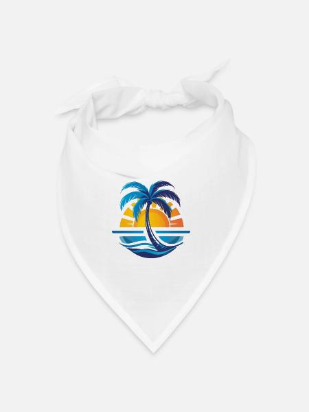Urlaubszeit - Bandana Dreieckstuch - Weiß