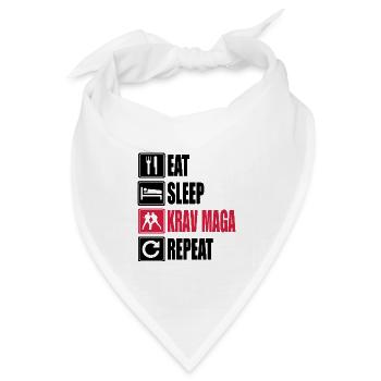 Eat-Sleep-KravMaga-Repeat - Bandana Dreieckstuch - Weiß - Vorne
