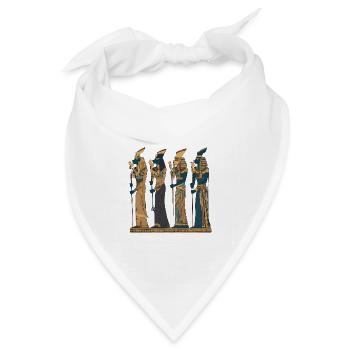 Pharaonisches Design 5 - Bandana Dreieckstuch - Weiß - Vorne