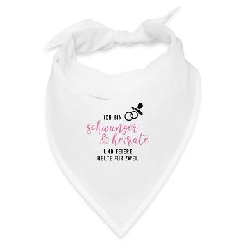 schwanger und heirate Braut Babybauch JGA Gruppe1 - Bandana Dreieckstuch - Weiß - Vorne
