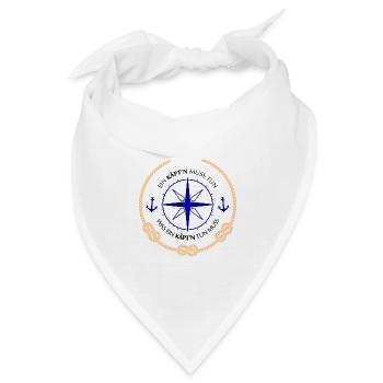 Ein Kapitan muss tun 3 Knoten - Bandana Dreieckstuch - Weiß - Vorne