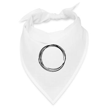 Ring Kreis Circle Zirkel 1 - Bandana Dreieckstuch - Weiß - Vorne