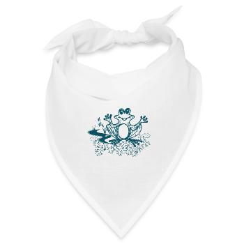 Süßer Frosch - Bandana Dreieckstuch - Weiß - Vorne
