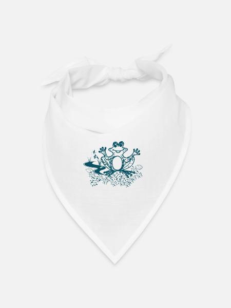 Süßer Frosch - Bandana Dreieckstuch - Weiß