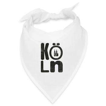 Kölner Karneval Souvenir Fasching Design Köln - Bandana Dreieckstuch - Weiß - Vorne
