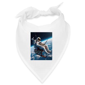  Astronaut beim Angeln - Bandana Dreieckstuch - Weiß - Vorne